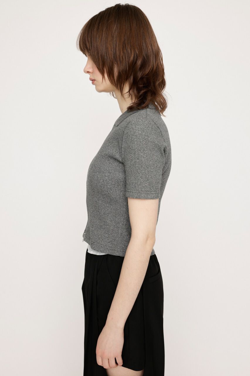 SLY「FRONT ZIP CUT RIB トップス」|Tシャツ・カットソー|