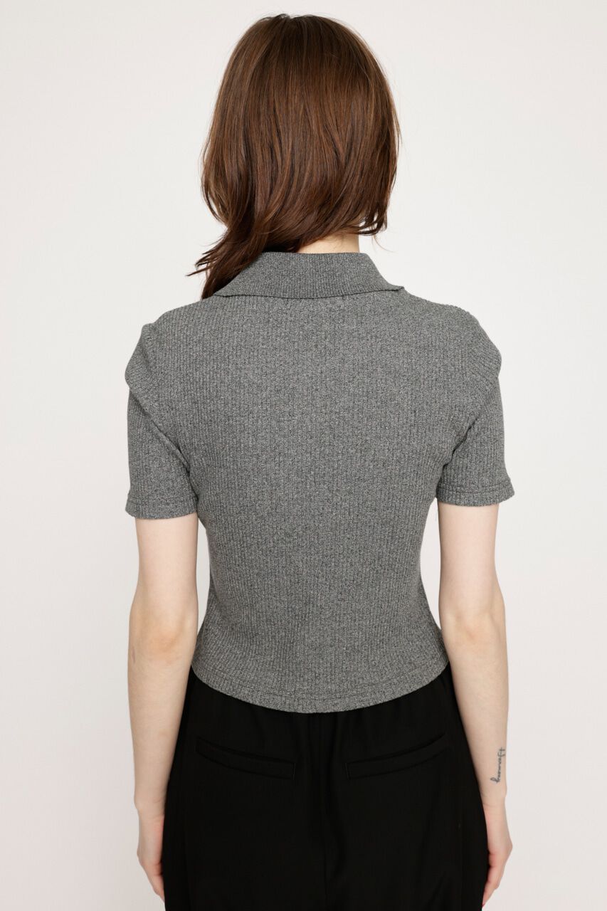 SLY「FRONT ZIP CUT RIB トップス」|Tシャツ・カットソー|