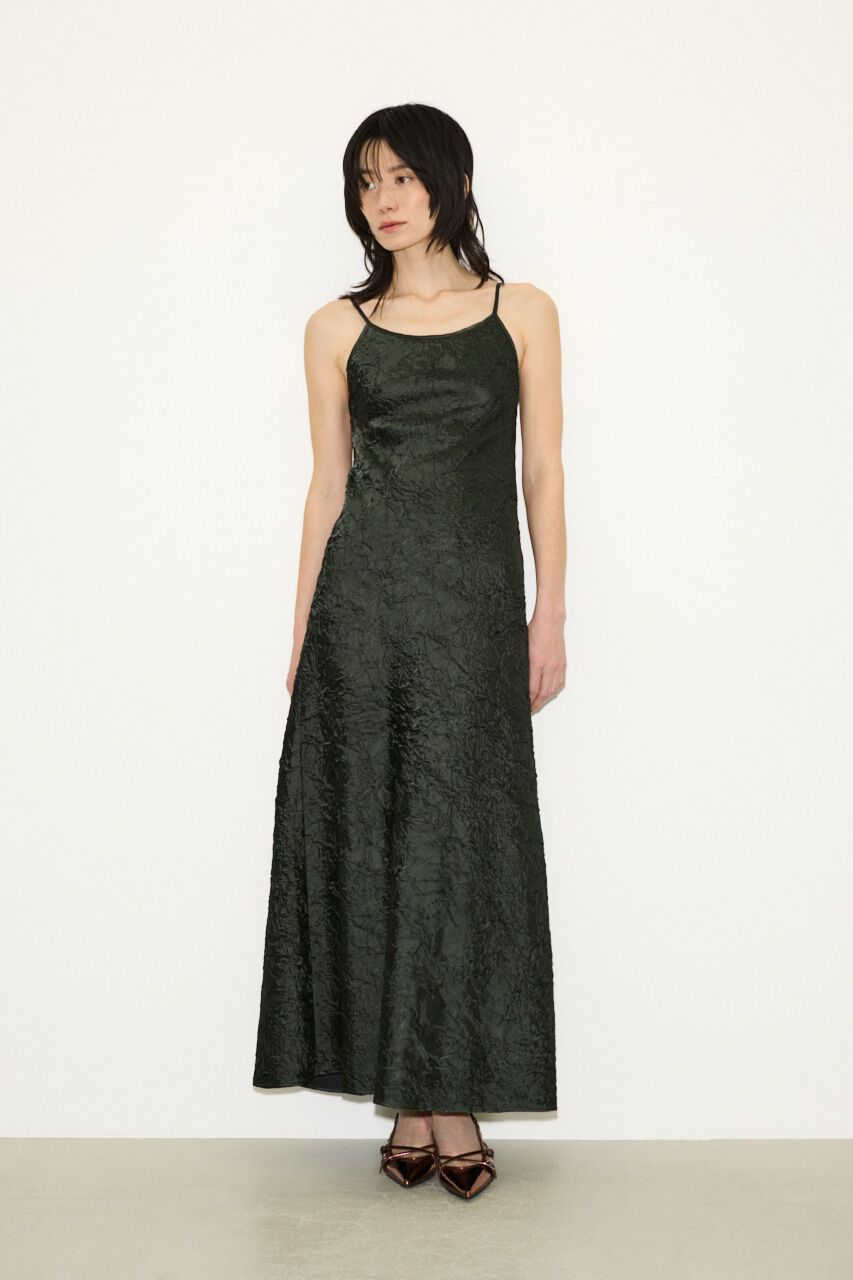 SLY「WRINKLE SATIN SLIP ワンピース」|ワンピース|L/BLK1