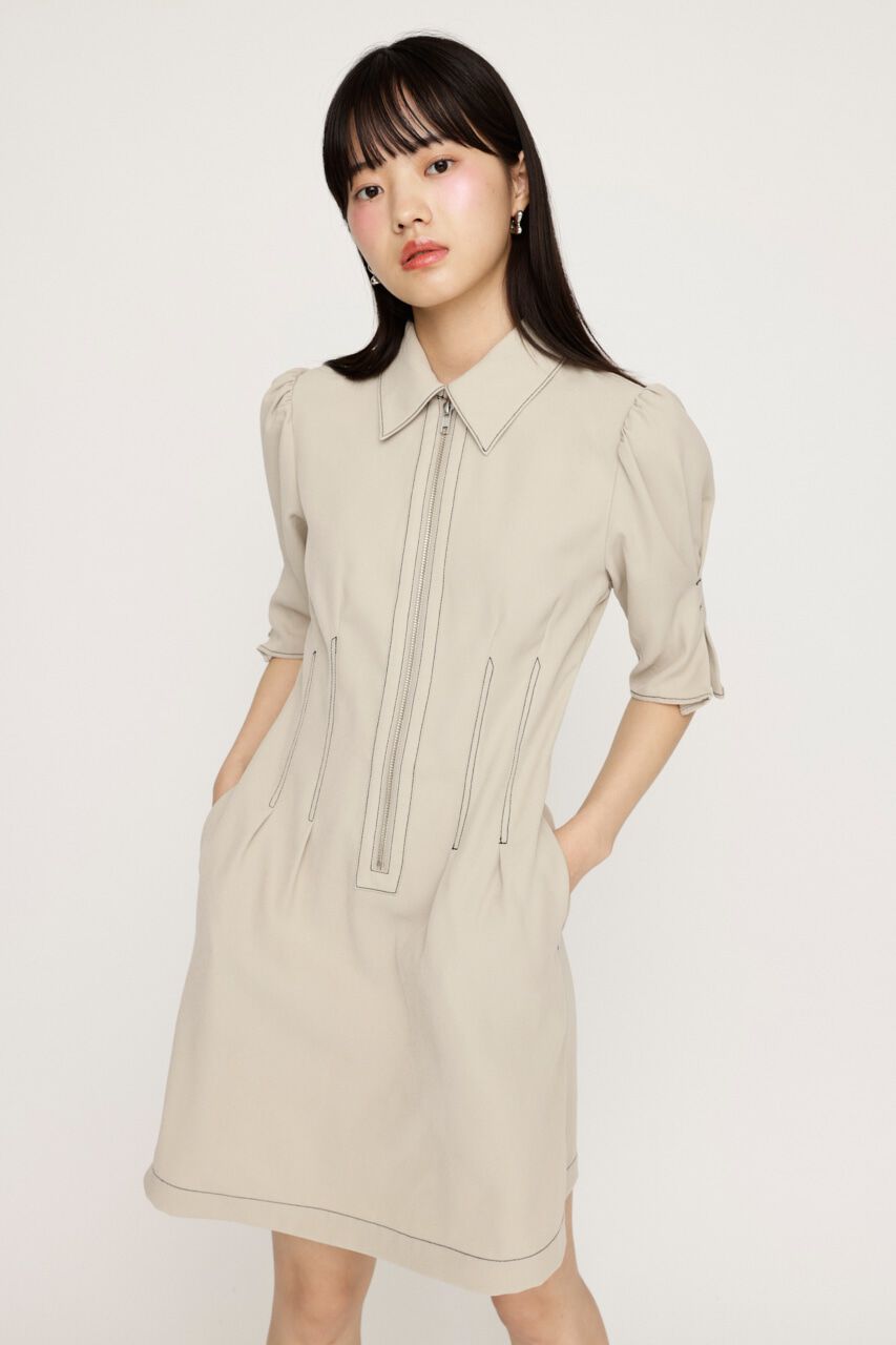 SLY「FRONT ZIP TUCK ショートワンピース」|ワンピース|IVOY3