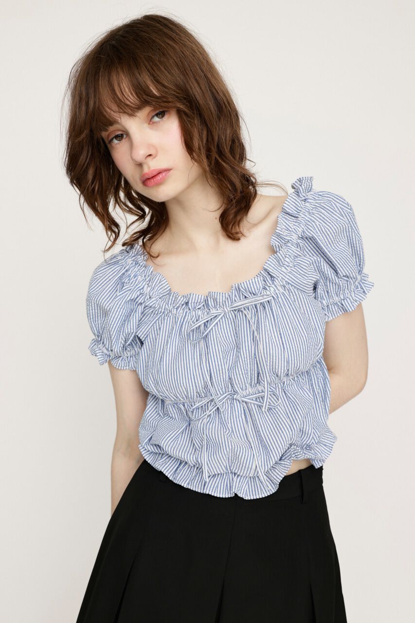 SLY「GATHER RIBBON ブラウス」|シャツ・ブラウス|