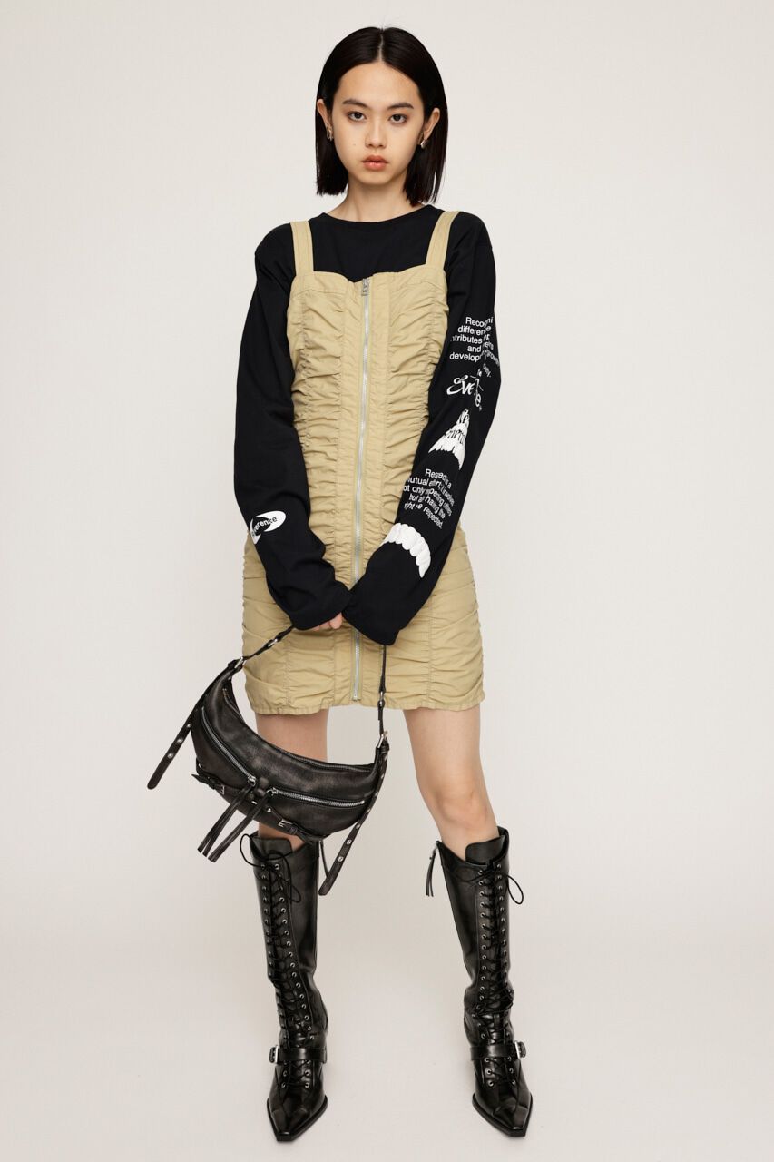 SLY「NYLON GATHER CAMI ショートワンピース」|ワンピース|