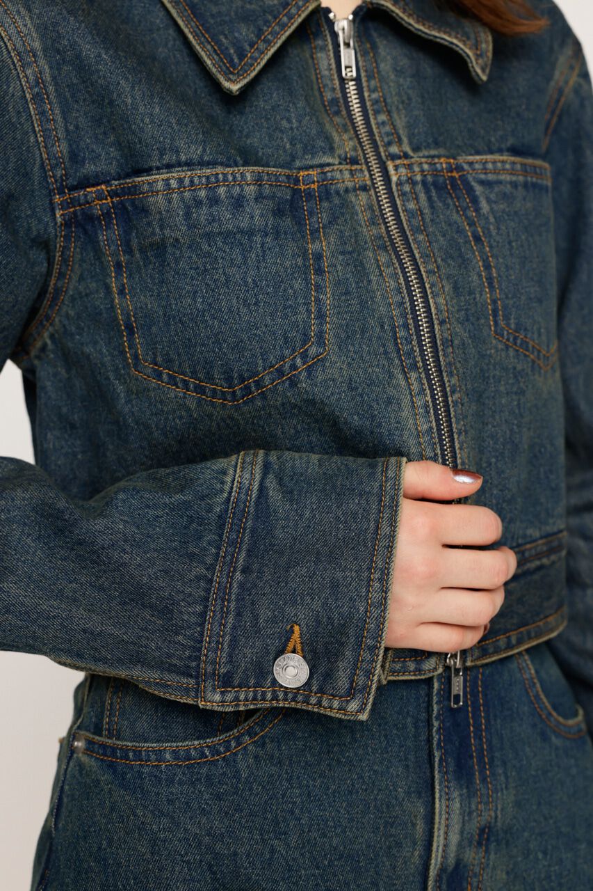 SLY「FRONT ZIP DENIM JK-AB」|デニムジャケット|