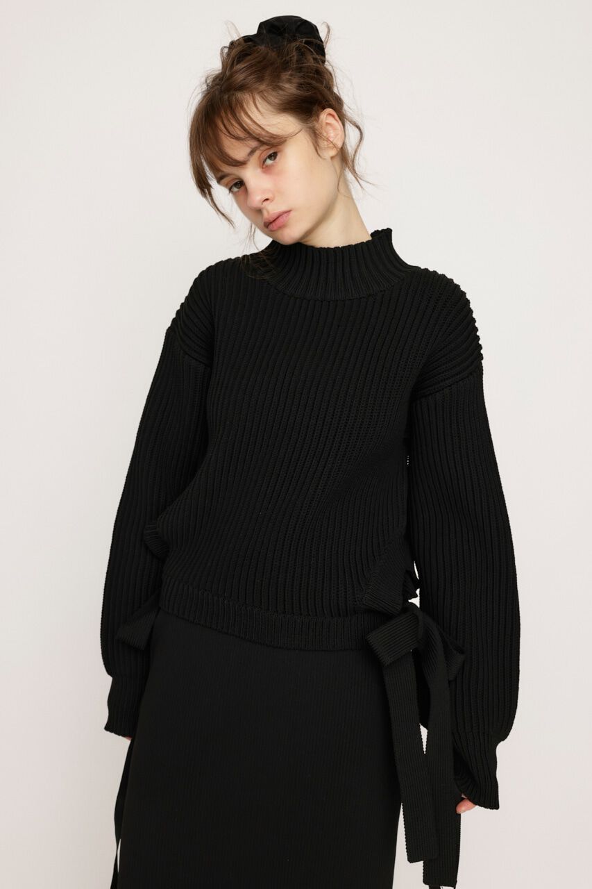 SLY「SIDE RIBBON LG トップス」|ニット・セーター|BLK