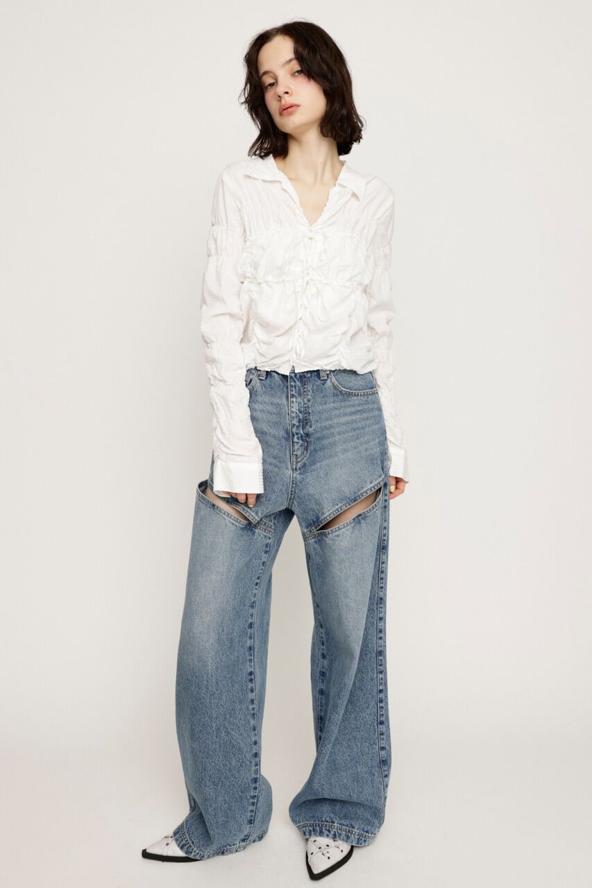 SLY「SHIRRING SKIPPER RIBBON シャツ」|シャツ・ブラウス|