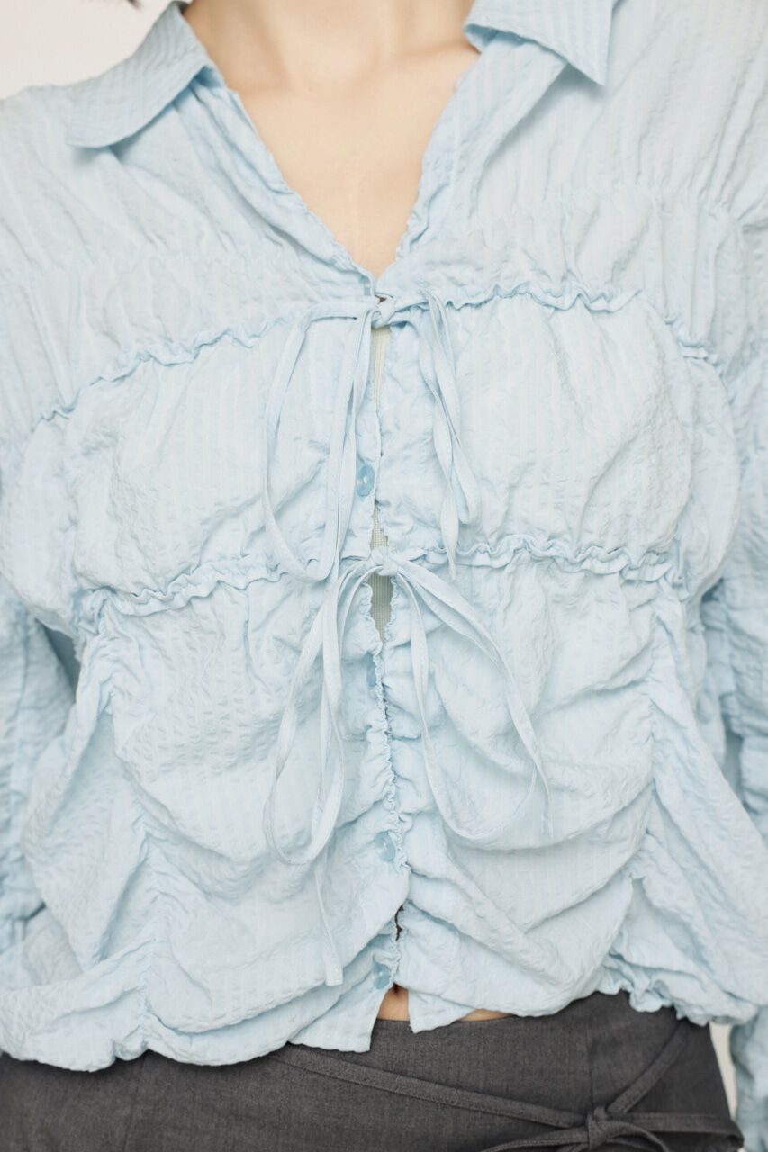 SLY「SHIRRING SKIPPER RIBBON シャツ」|シャツ・ブラウス|