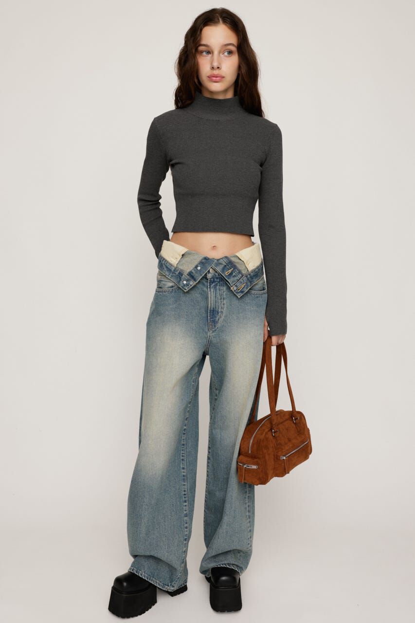 SLY「LAYERED STRAIGHT DENIM パンツ」|デニム|