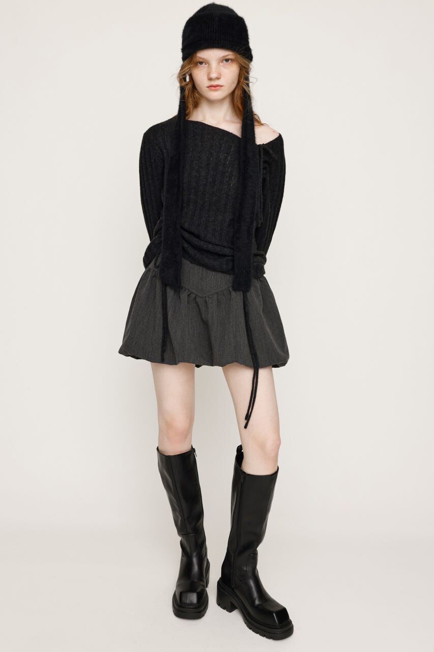 SLY「GATHER RIBBON KNIT トップス」|ニット・セーター|