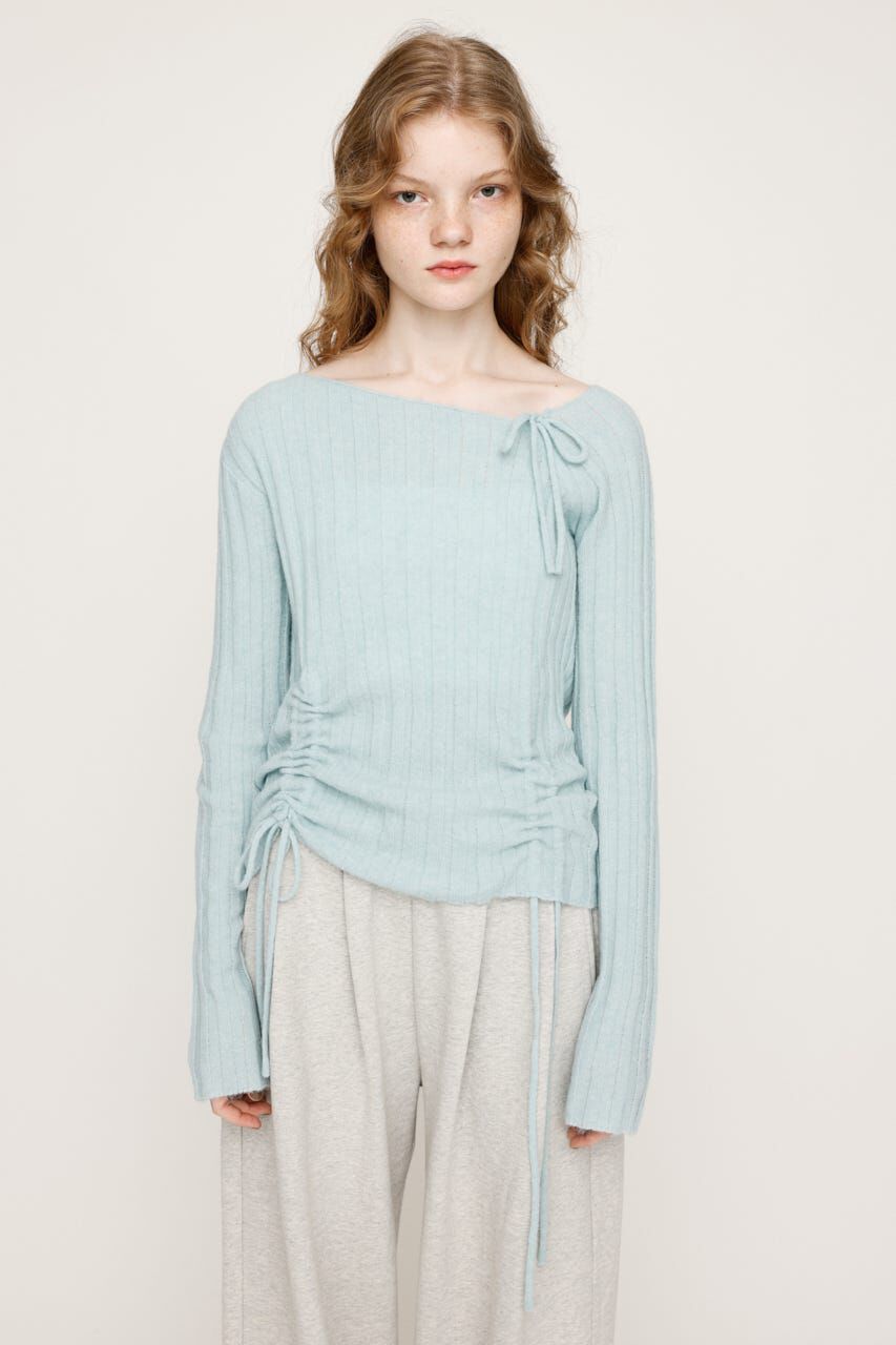 SLY「GATHER RIBBON KNIT トップス」|ニット・セーター|