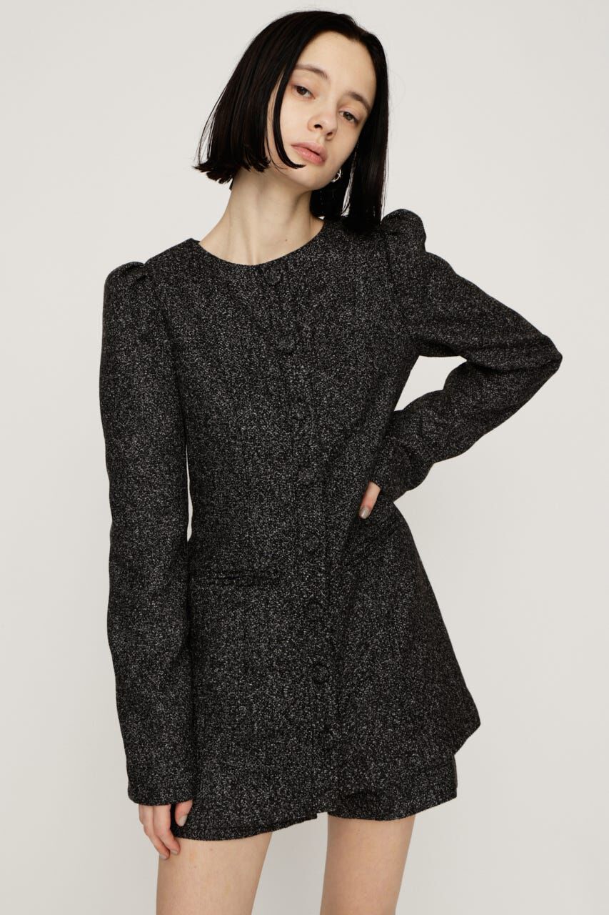 SLY「PUFF SLEEVE FRONT BUTTON 2P」|ワンピース|BLK