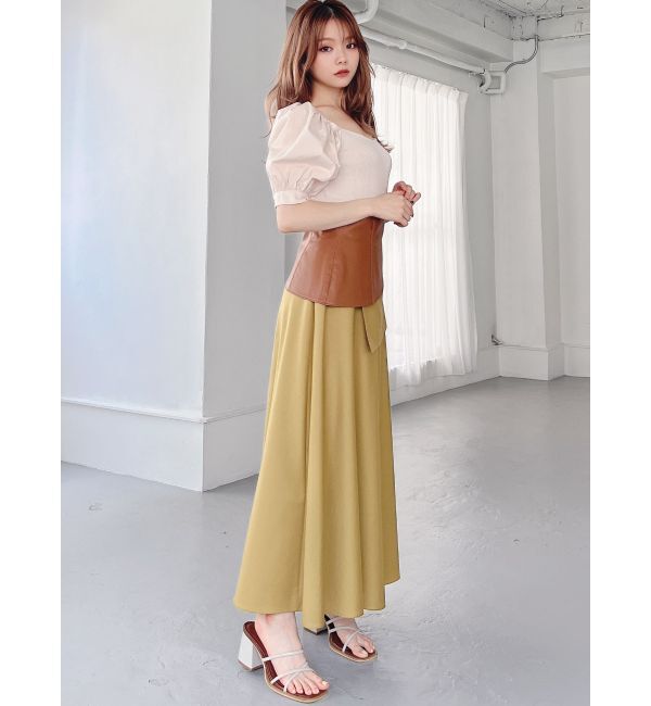 RESEXXY「合皮コルセット付フレアスカート」|スカート|