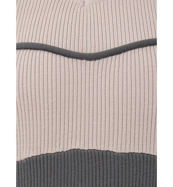 RESEXXY「バイカラーラインリブニットワンピース」|ワンピース|