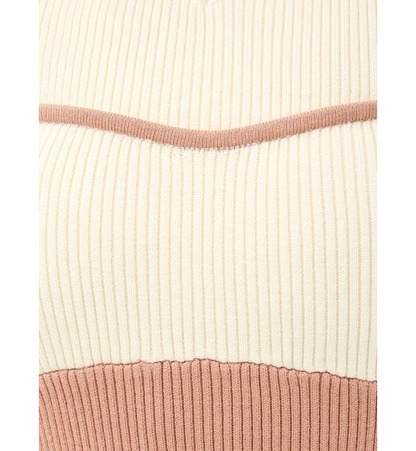 RESEXXY「バイカラーラインリブニットワンピース」|ワンピース|