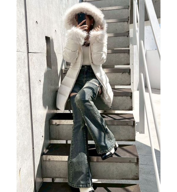 RESEXXY「【追加生産分】カットアウトリボンデニムパンツ」|デニム|