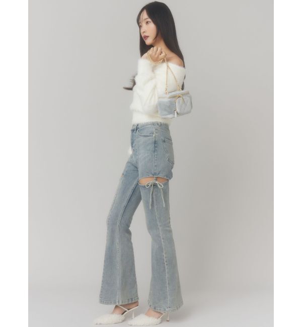 RESEXXY「【追加生産分】カットアウトリボンデニムパンツ」|デニム|