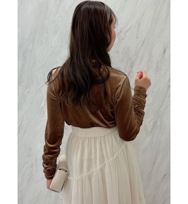 dazzlin「ベロアギャザーカットソー」|Tシャツ・カットソー|