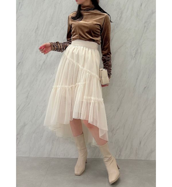 dazzlin「ベロアギャザーカットソー」|Tシャツ・カットソー|