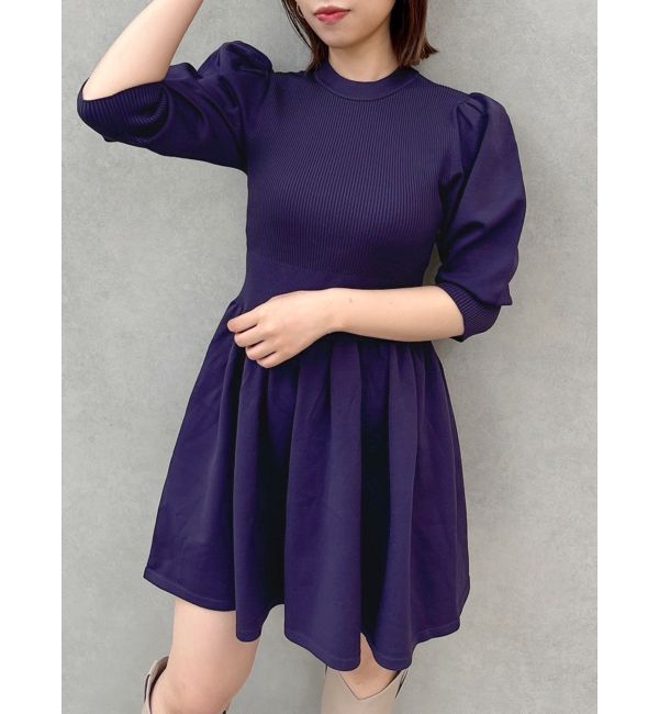 dazzlin「ホールガーメントミニワンピース」|ワンピース|パープル