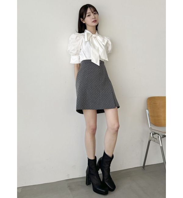 dazzlin「ペプラムタックボウタイブラウス」|シャツ・ブラウス|