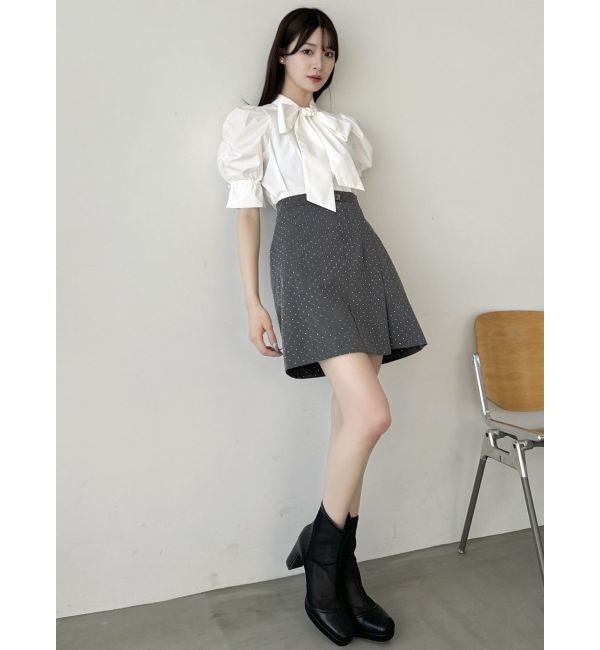 dazzlin「ペプラムタックボウタイブラウス」|シャツ・ブラウス|