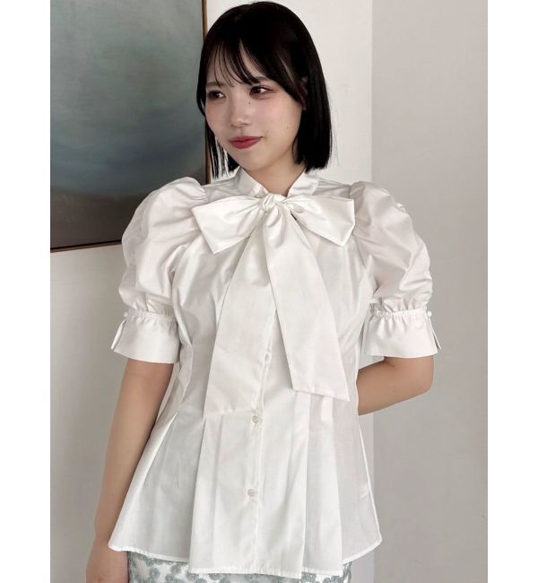 dazzlin「ペプラムタックボウタイブラウス」|シャツ・ブラウス|