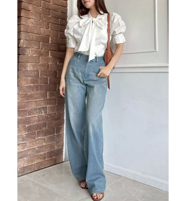 dazzlin「ペプラムタックボウタイブラウス」|シャツ・ブラウス|