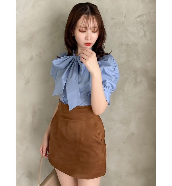 dazzlin「ペプラムタックボウタイブラウス」|シャツ・ブラウス|