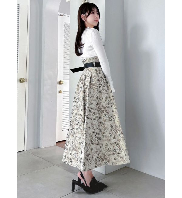 dazzlin「【WEB限定カラーあり】サイドタックベルトフレアスカート」|スカート|