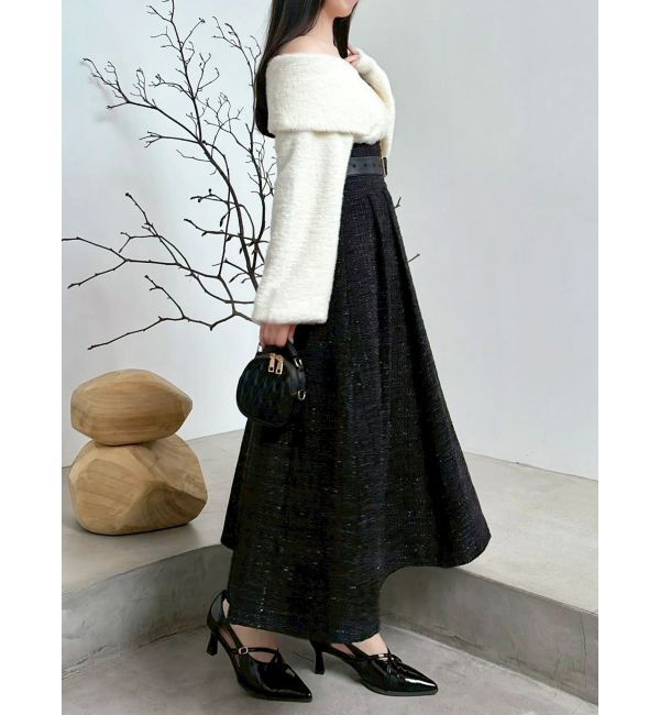 dazzlin「【WEB限定カラーあり】サイドタックベルトフレアスカート」|スカート|