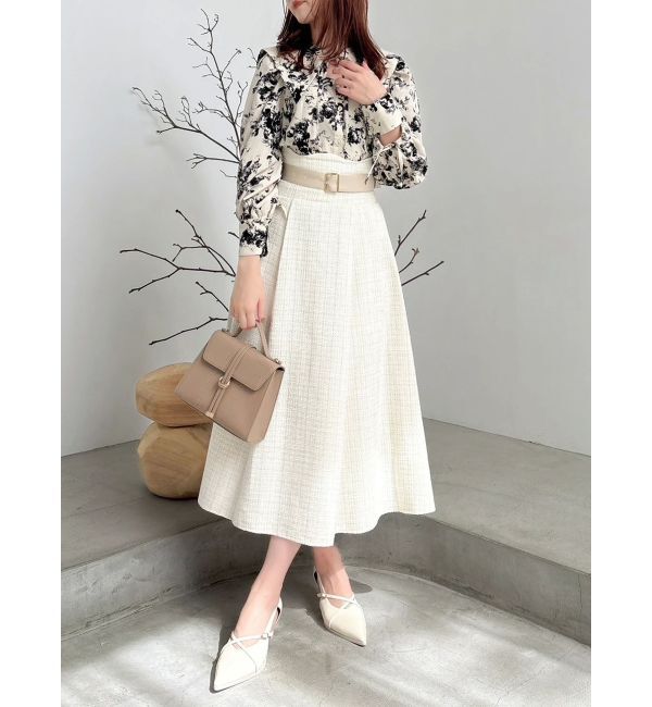 dazzlin「【WEB限定カラーあり】サイドタックベルトフレアスカート」|スカート|