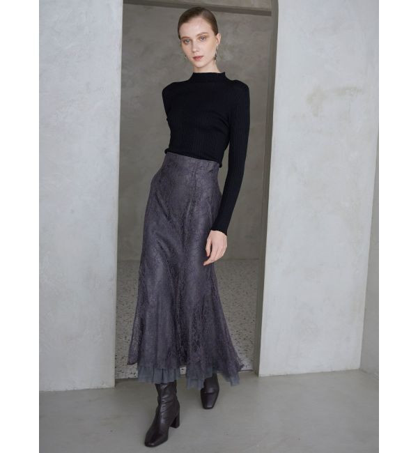 MERCURYDUO「裾チュールレースマーメイドスカート」|スカート|