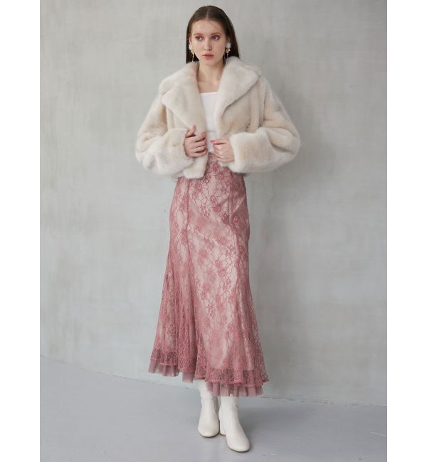 MERCURYDUO「裾チュールレースマーメイドスカート」|スカート|