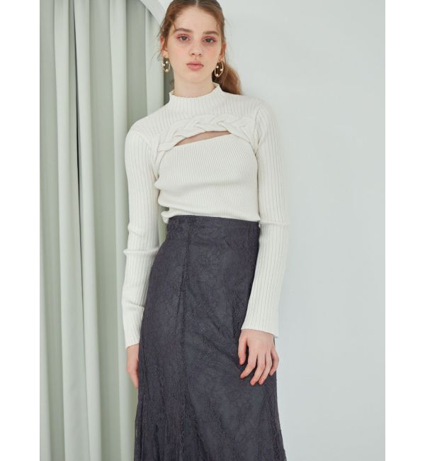 MERCURYDUO「裾チュールレースマーメイドスカート」|スカート|