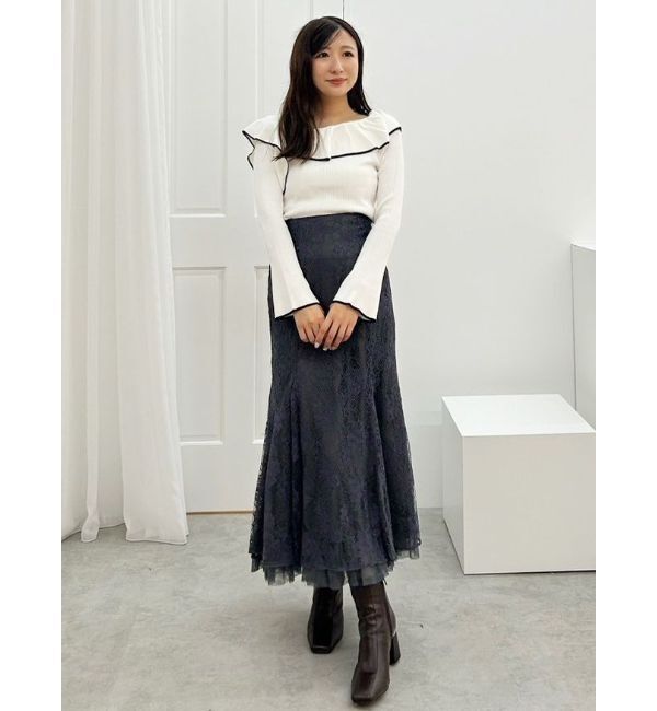 MERCURYDUO「裾チュールレースマーメイドスカート」|スカート|