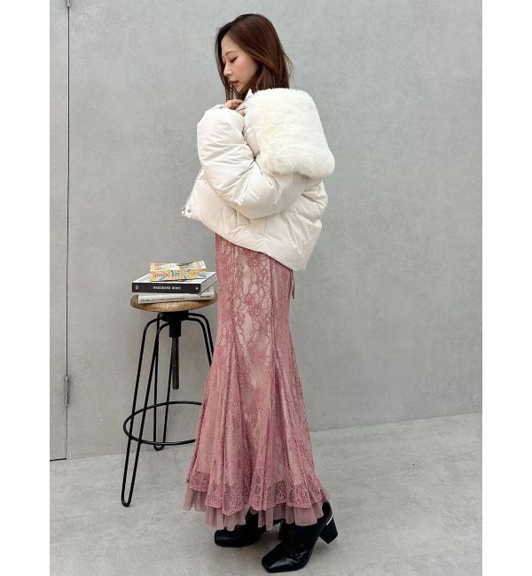 MERCURYDUO「裾チュールレースマーメイドスカート」|スカート|