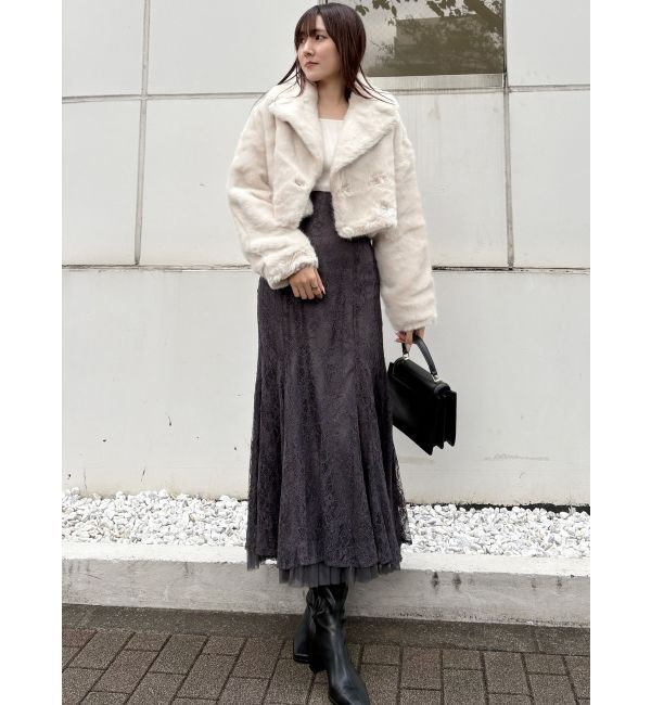 MERCURYDUO「裾チュールレースマーメイドスカート」|スカート|