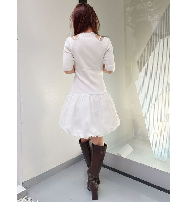 MERCURYDUO「バルーンドッキングミニニットワンピース」|ワンピース|