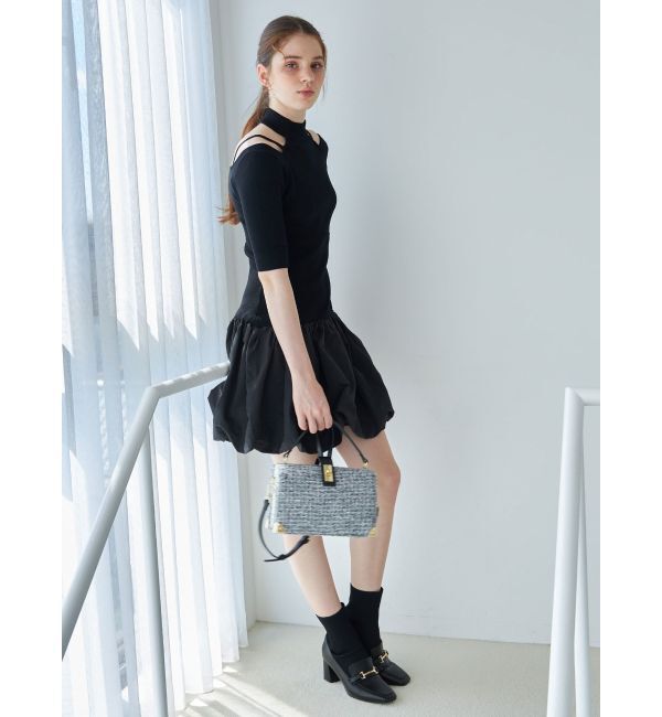 MERCURYDUO「バルーンドッキングミニニットワンピース」|ワンピース|