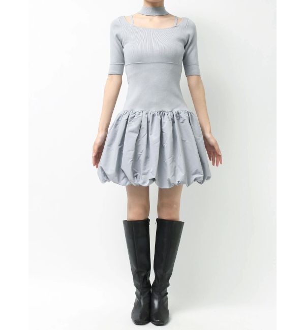 MERCURYDUO「バルーンドッキングミニニットワンピース」|ワンピース|