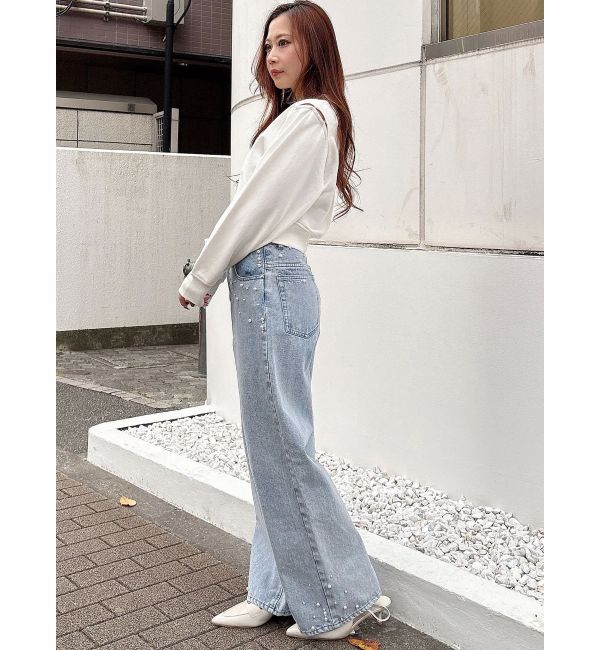 MERCURYDUO「【追加生産】パールデニムパンツ」|デニム|