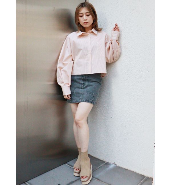 MURUA「クロップドストライプシャツ」|シャツ・ブラウス|