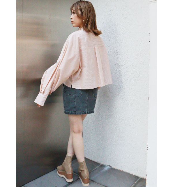 MURUA「クロップドストライプシャツ」|シャツ・ブラウス|