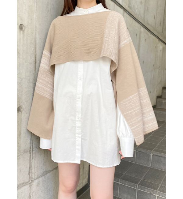 MURUA「レイヤードニットシャツワンピース」|ワンピース|ベージュ