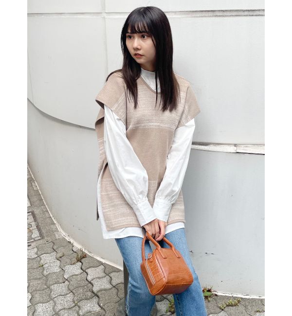 MURUA「レイヤードニットシャツワンピース」|ワンピース|