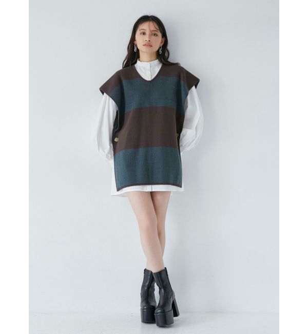 MURUA「レイヤードニットシャツワンピース」|ワンピース|