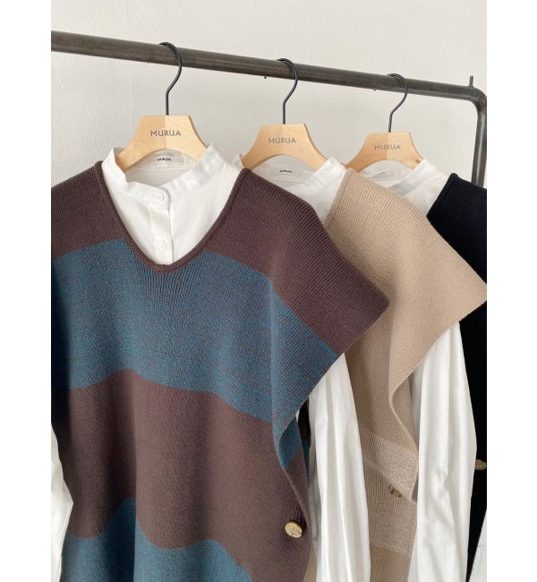 MURUA「レイヤードニットシャツワンピース」|ワンピース|