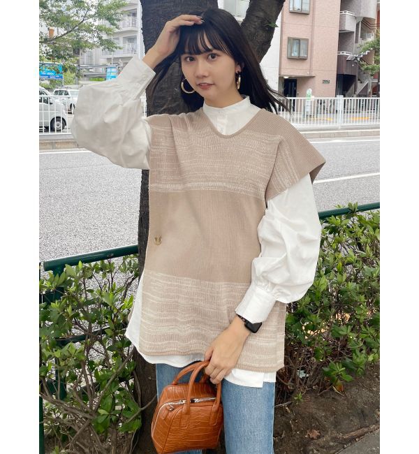 MURUA「レイヤードニットシャツワンピース」|ワンピース|