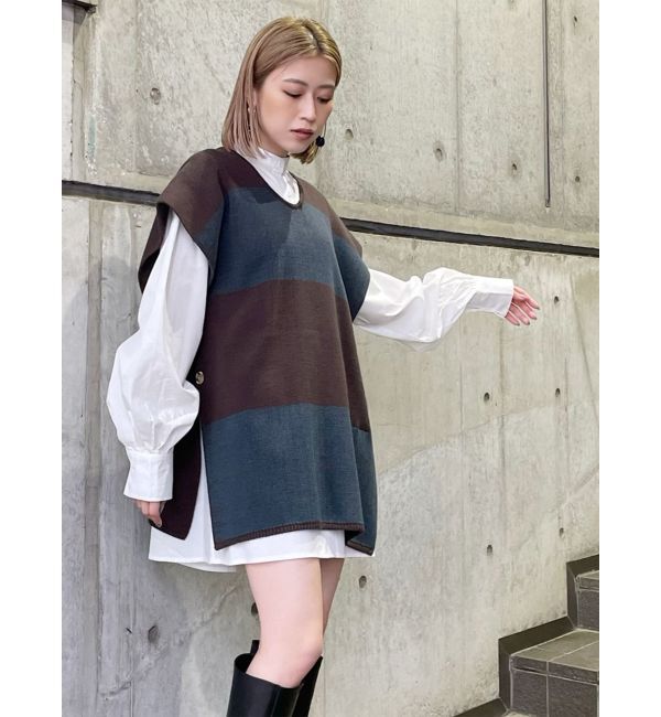 MURUA「レイヤードニットシャツワンピース」|ワンピース|