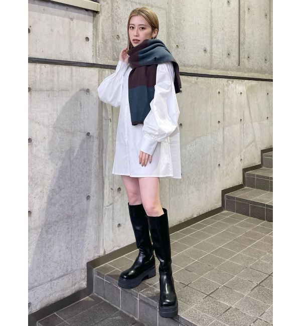 MURUA「レイヤードニットシャツワンピース」|ワンピース|