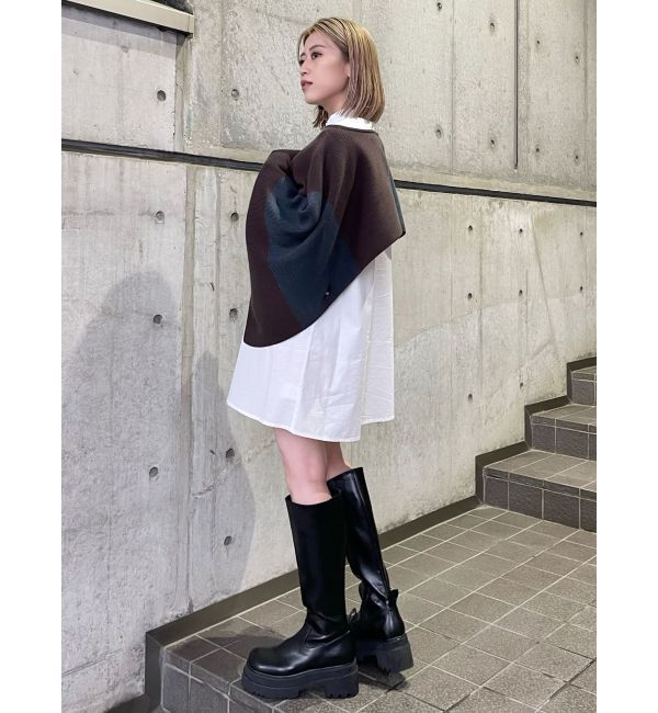 MURUA「レイヤードニットシャツワンピース」|ワンピース|